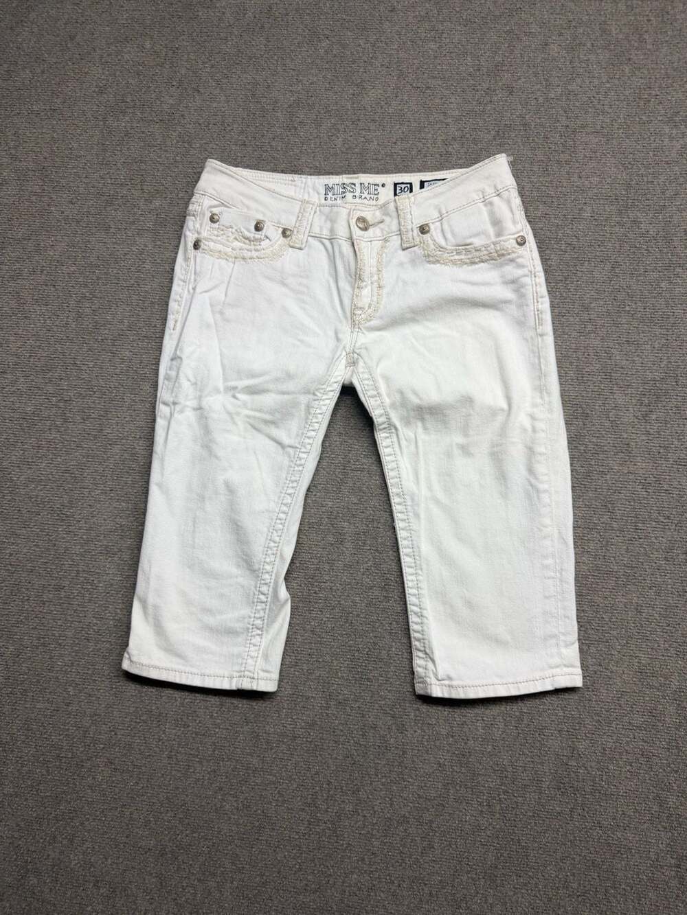 Miss Me Irene Cropped Jeans Size 30 White Denim